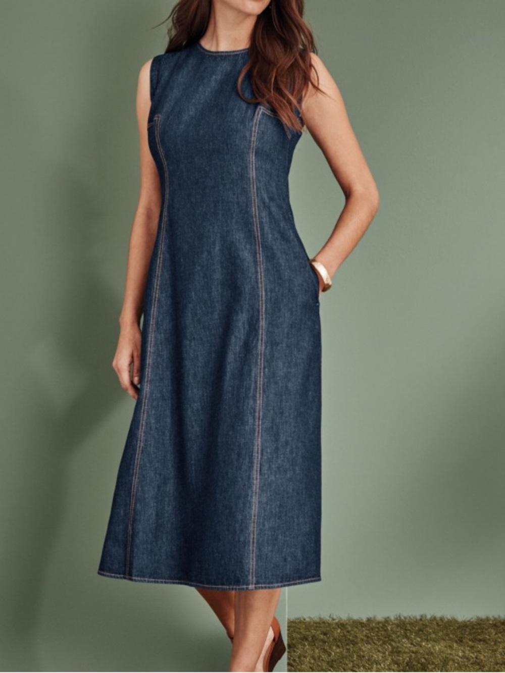 J. Jill Dark Indigo Denim Midi Dress